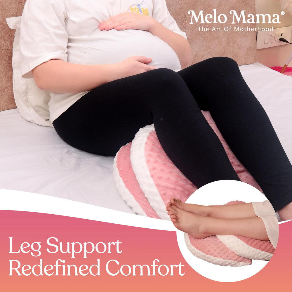 Melo Mama non-slip backing keeps the pillow in place on beds and couches