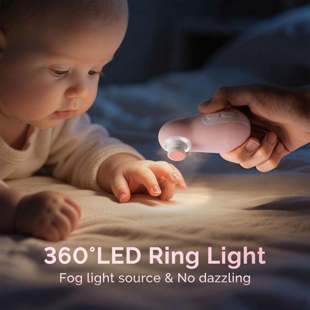 Night light feature on MelodySusie nail file kit for gentle visibility