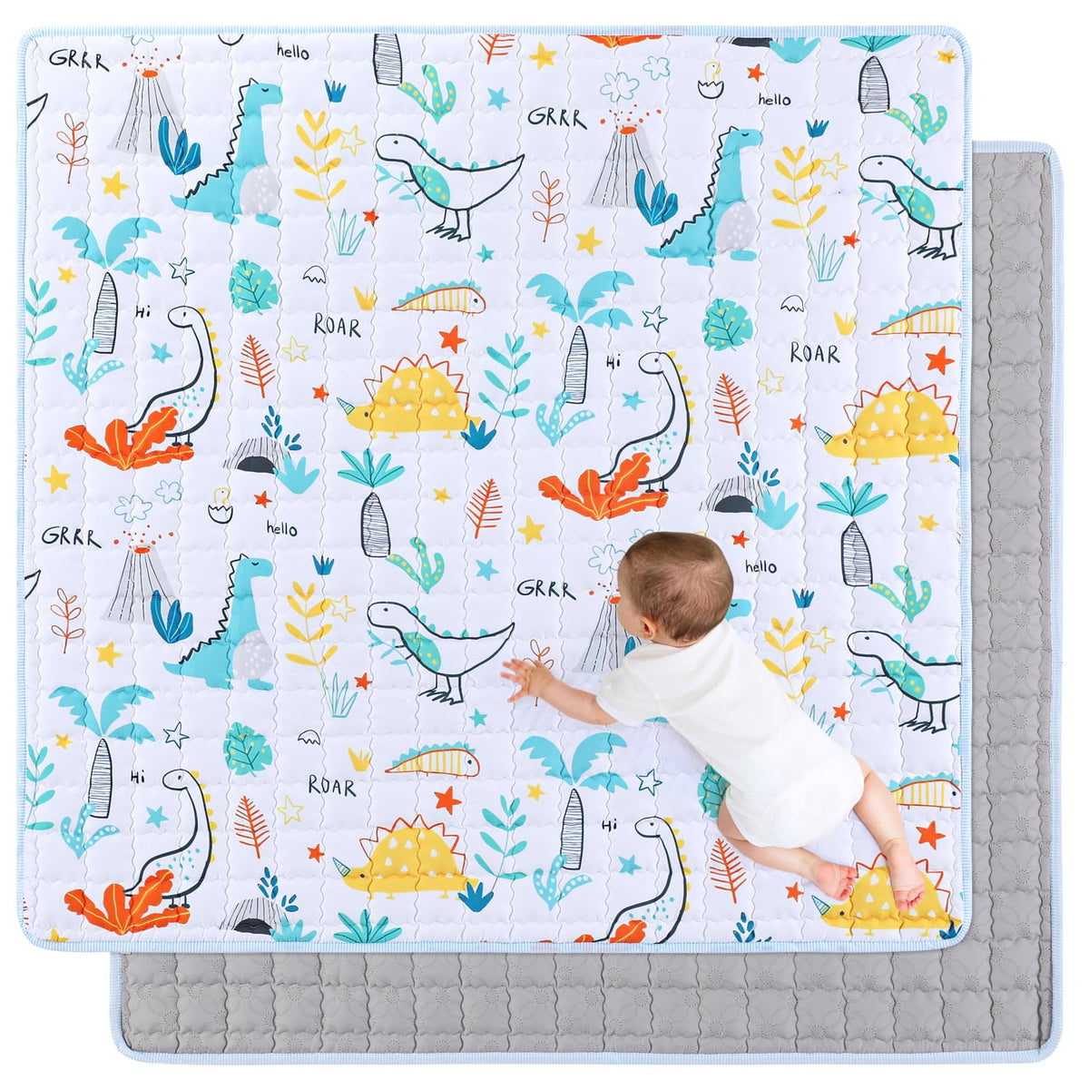 MEM Playpen Mat 50x50 cushioned surface for comfy crawling and play.