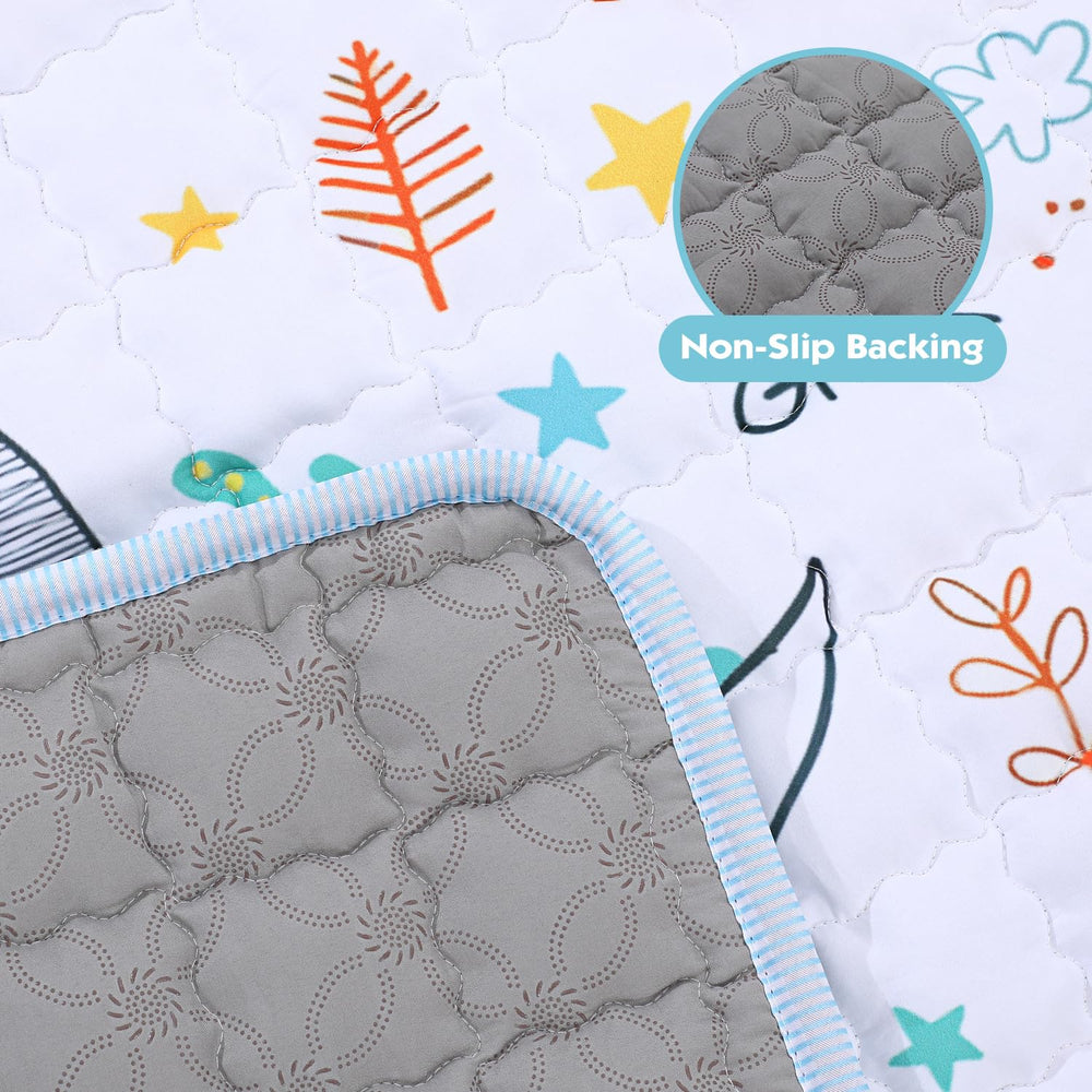MEM Playpen Mat thick foam adds safe, comfy padding.