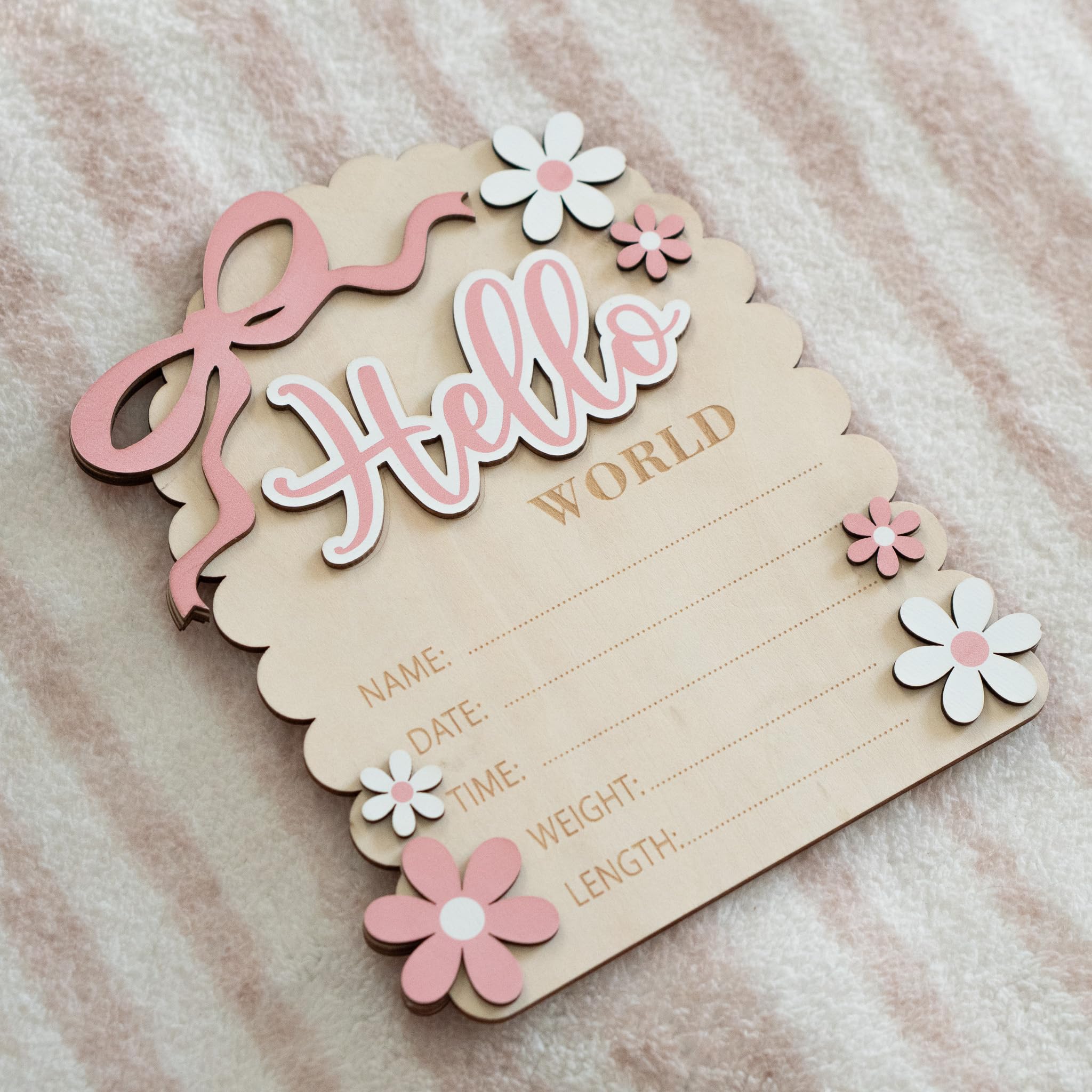 MEMOLEBIA Custom name sign tailored with baby's name for nursery keepsake.