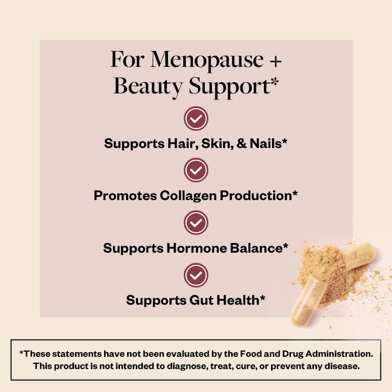 MenoGlow label close-up showing red clover and hyaluronic acid ingredients for hormone balance potential