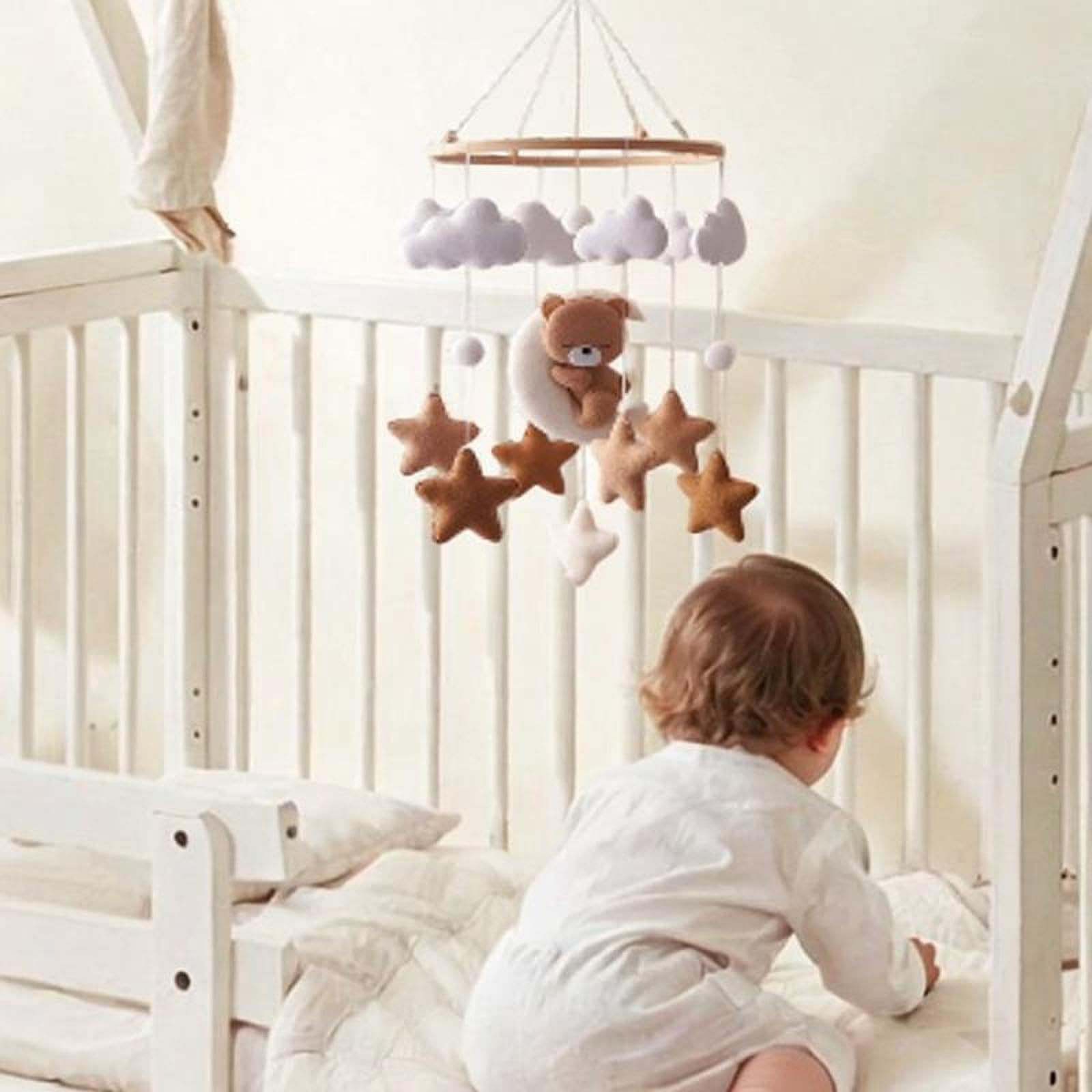 Menolana Baby Mobile bamboo frame offers sturdy support and natural charm