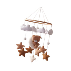 Menolana Baby Mobile with wooden wind chime pendant above the crib for visual stimulation