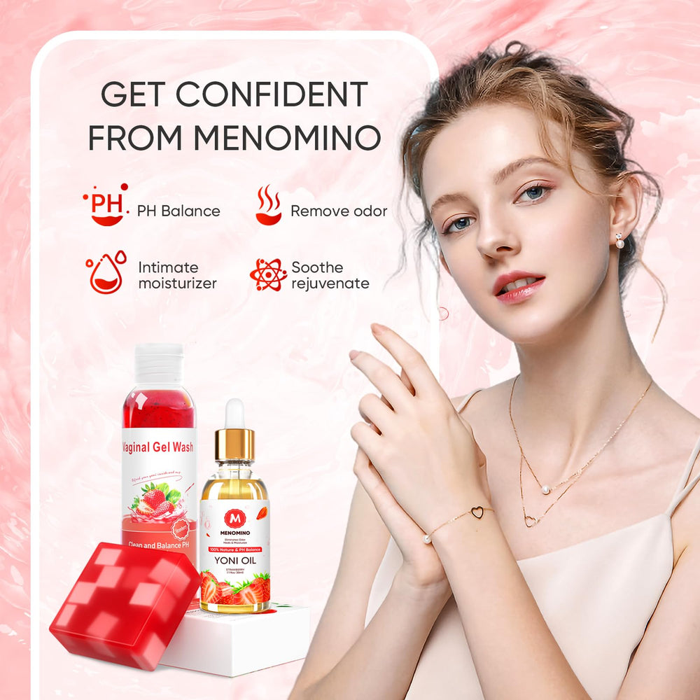 MENOMINO natural ingredients packaging highlights gentle care