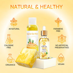 Menomino yoni oil drops close-up for soothing skin and odor management.