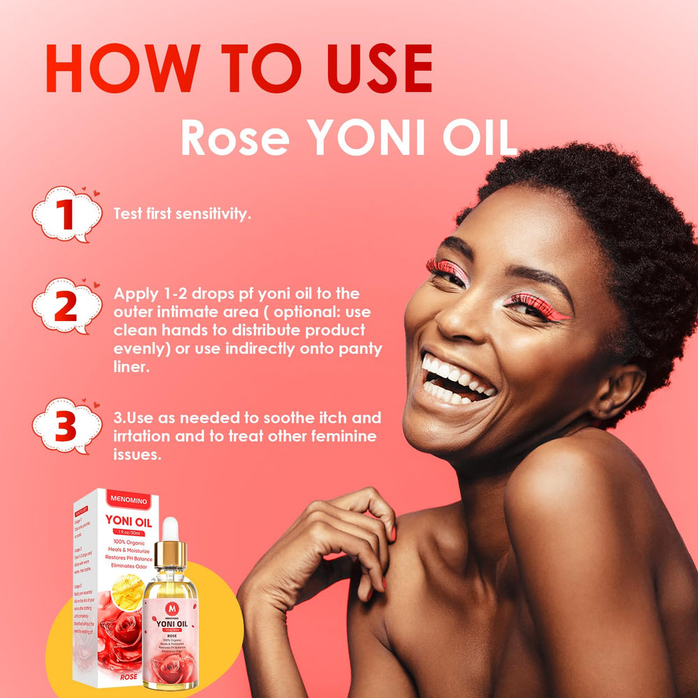 MENOMINO Yoni Oil Rose on skin with quick absorption and light feel.