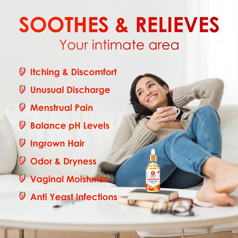 MENOMINO yoni oil soothes after workouts or shaving for comfort.