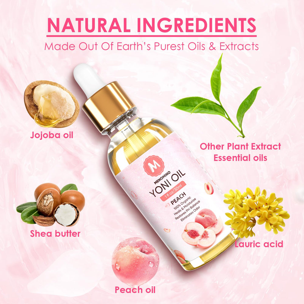 MENOMINO yoni oil supports balanced pH and gentle deodorizing effect.