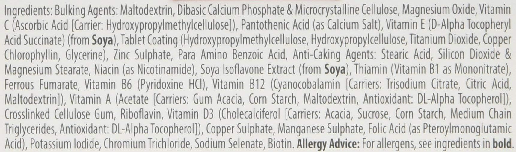 No added salt shown on Menopace packaging