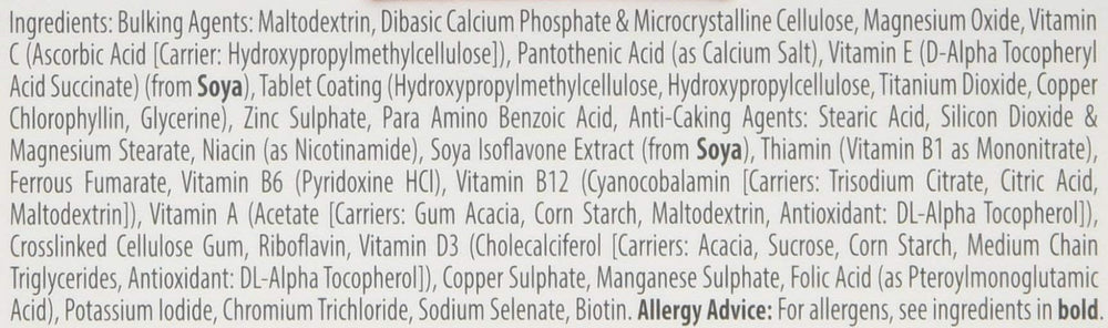 No added salt shown on Menopace packaging