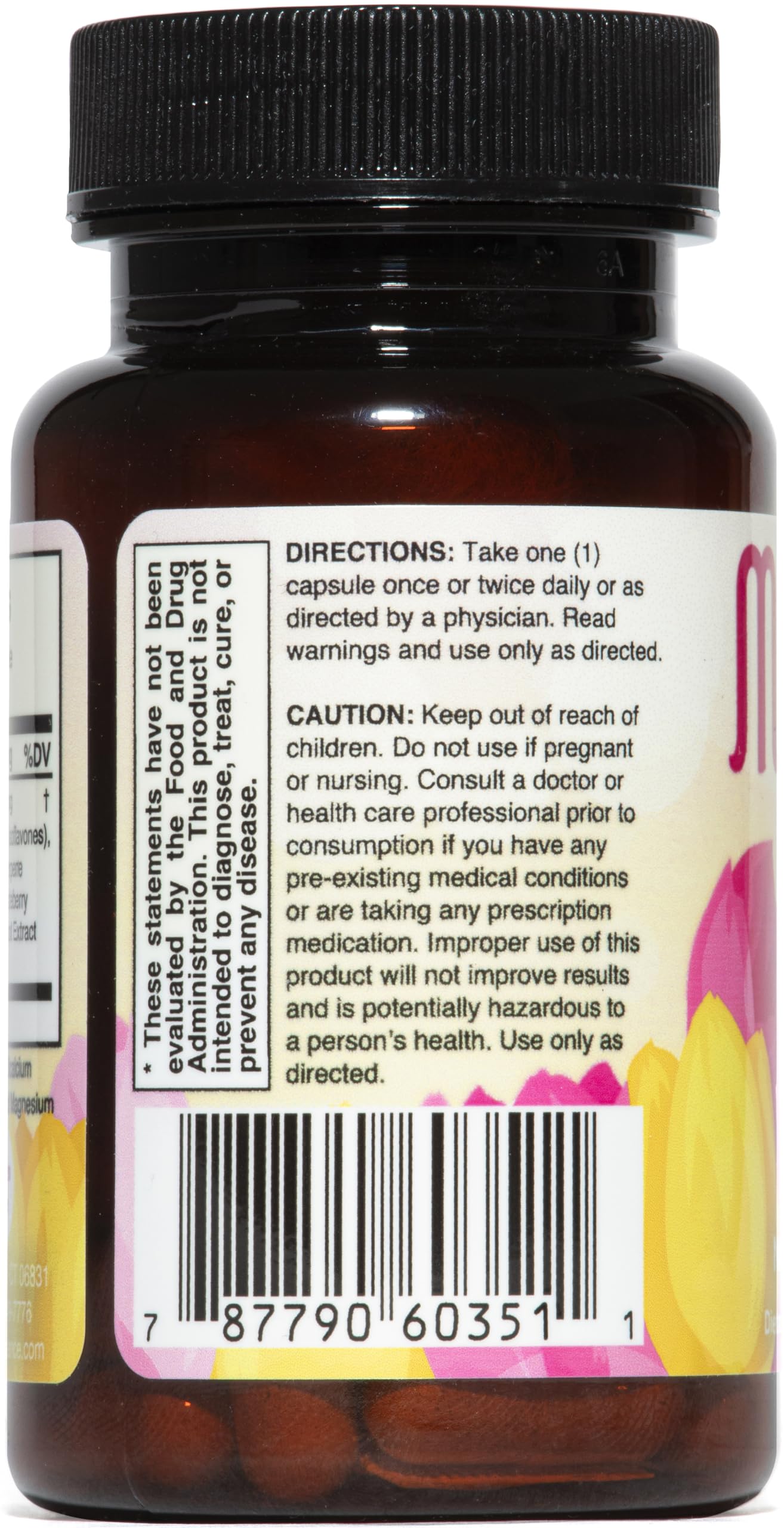 Close-up of Menovair capsules communicates vegan, gluten-free, drug-free formulation.