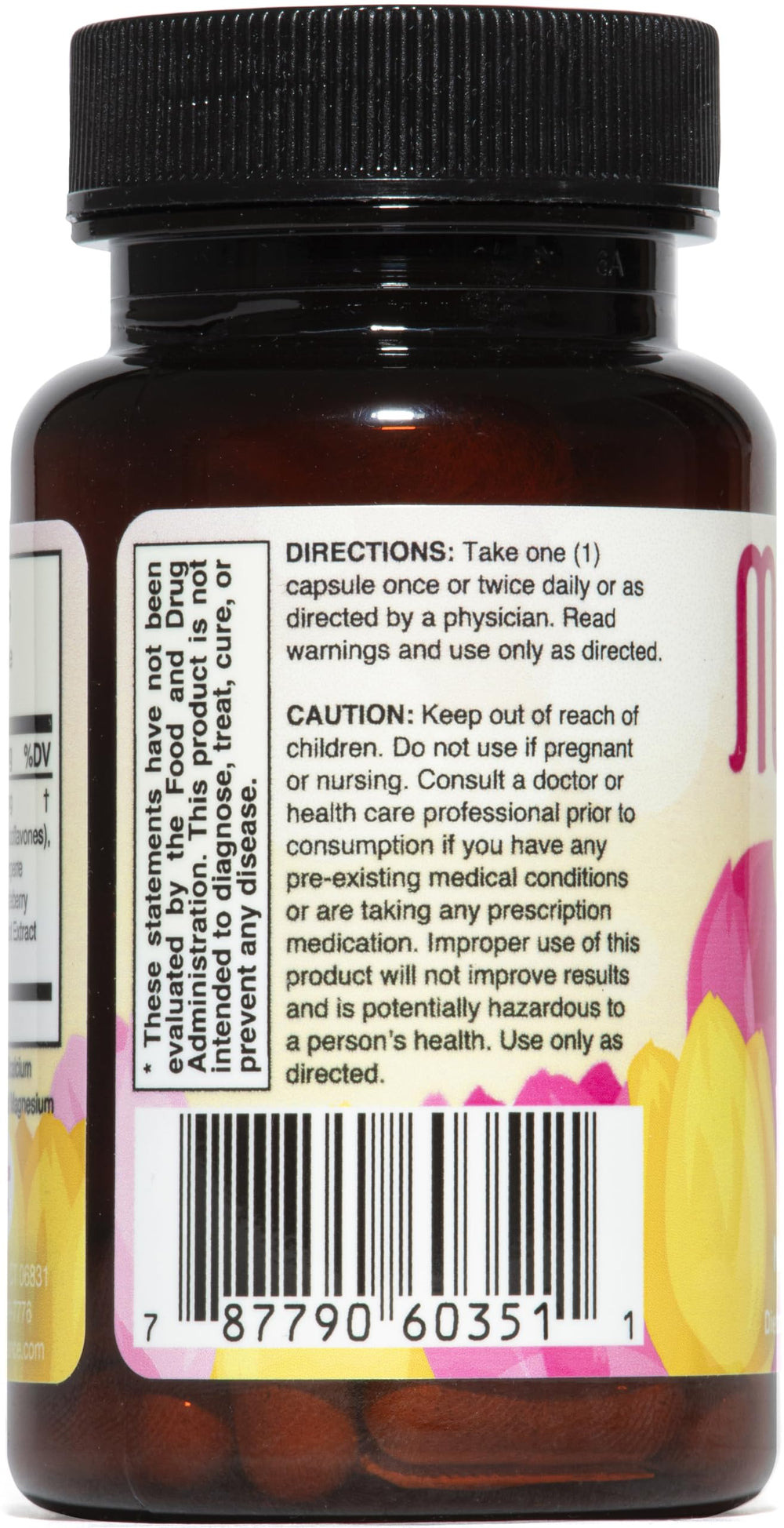 Close-up of Menovair capsules communicates vegan, gluten-free, drug-free formulation.