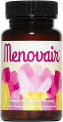 Menovair bottle front view highlighting daily menopause support.