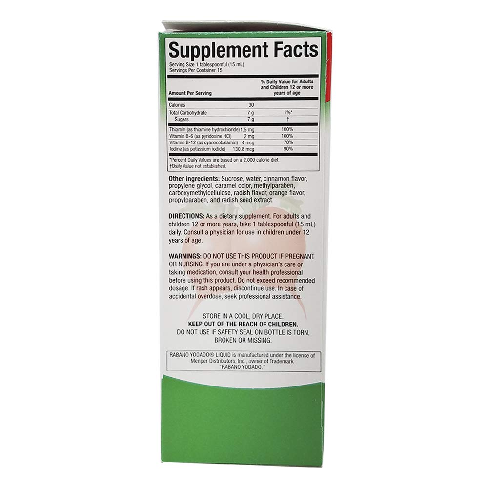 Menper iodated radish El Salvador bottle label emphasizes detox-ready lifestyle.