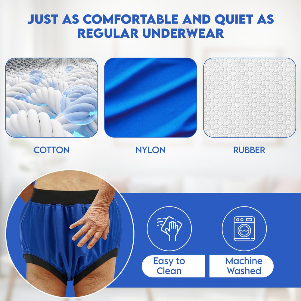 Menpol ultra-quiet diaper covers stay discreet under clothing.