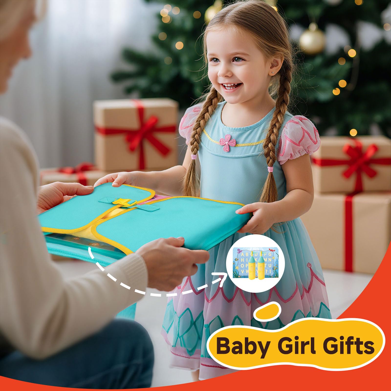 Two detachable castle toys attach securely for travel play