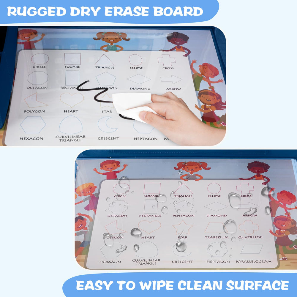 MENZOKE Travel Tray storage pockets keep crayons and toys neatly organized.