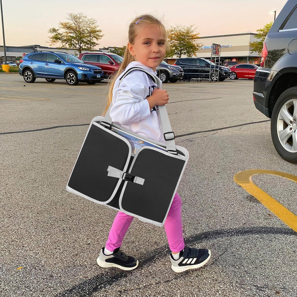 Menzoke travel tray with dry erase board for quick on-the-go doodling
