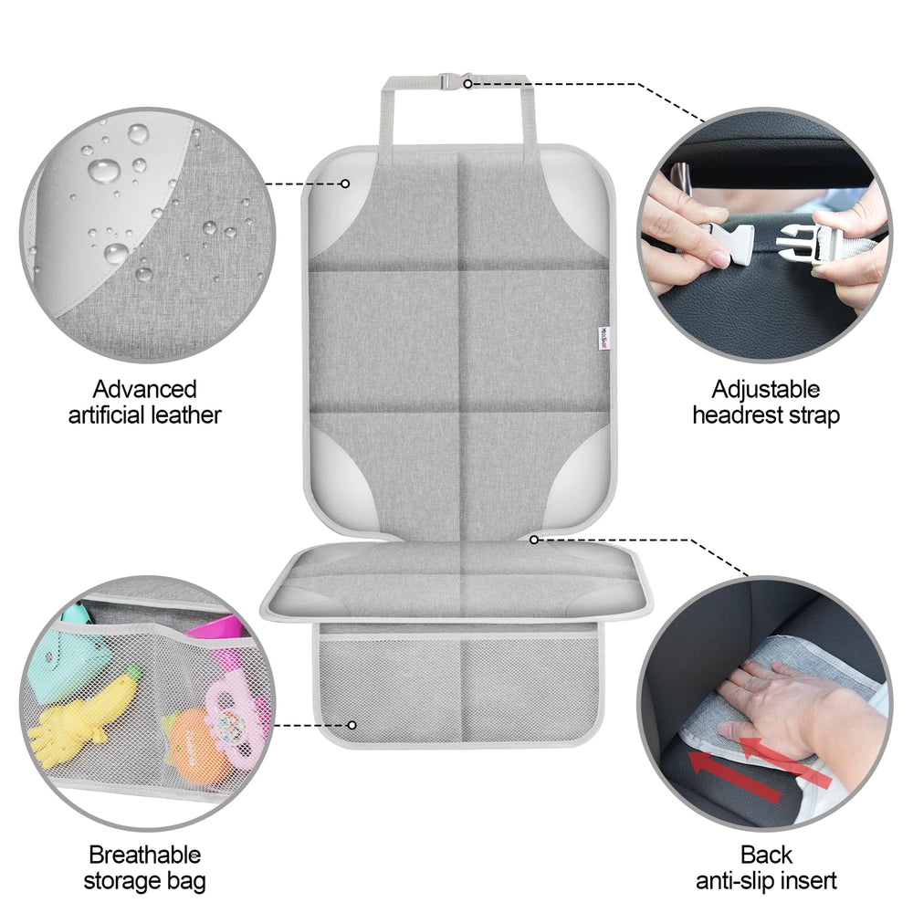 Meolsaek 600D car seat protector cushions everyday bumps and leaks during car trips