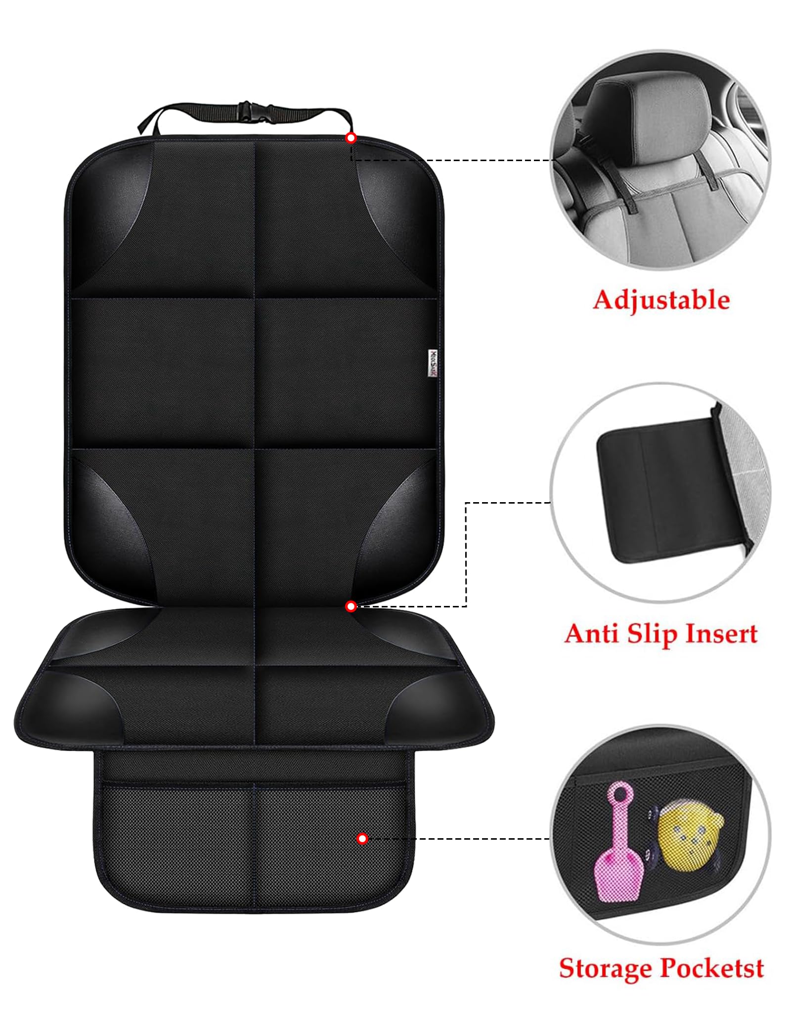 Meolsaek car seat protector back seat view highlights full coverage