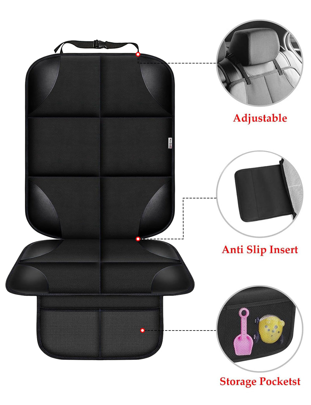 Meolsaek car seat protector back seat view highlights full coverage