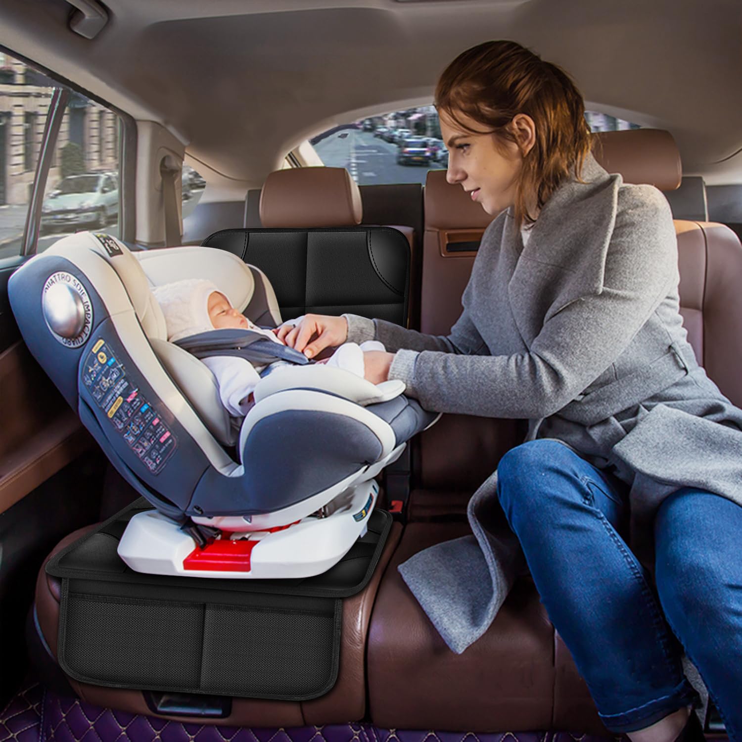 Meolsaek car seat protector dimensions show full coverage for seats