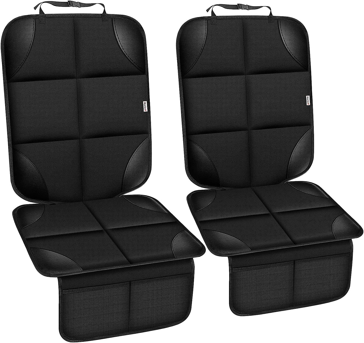 Meolsaek car seat protector front view shows durable cover protecting upholstery