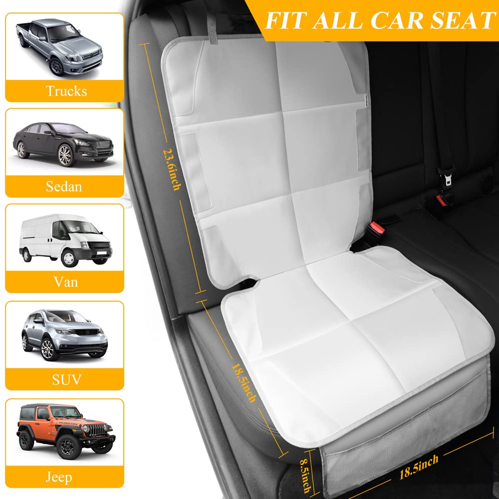 Meolsaek car seat protector light gray color matches interiors