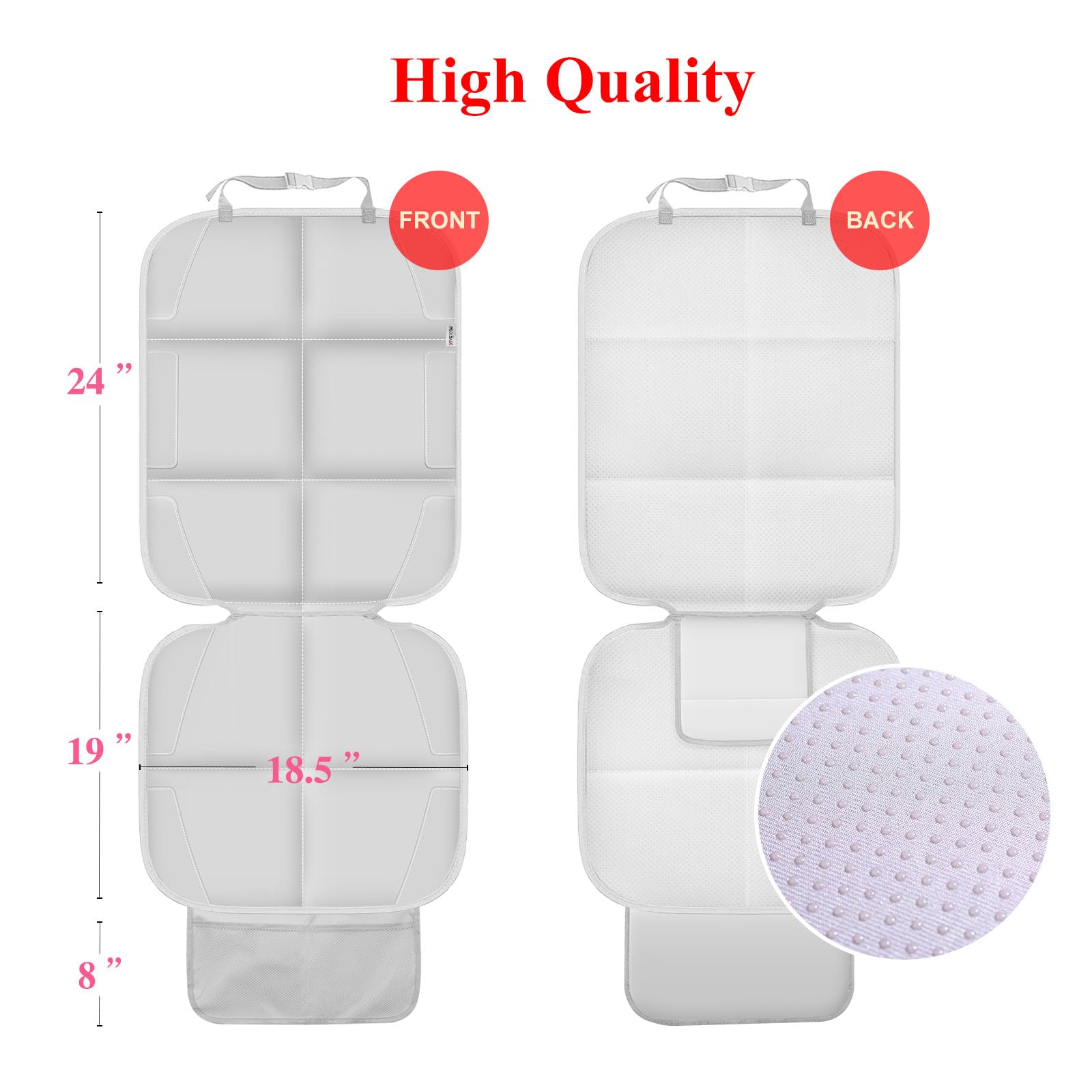 Meolsaek car seat protector mesh pockets store snacks and toys