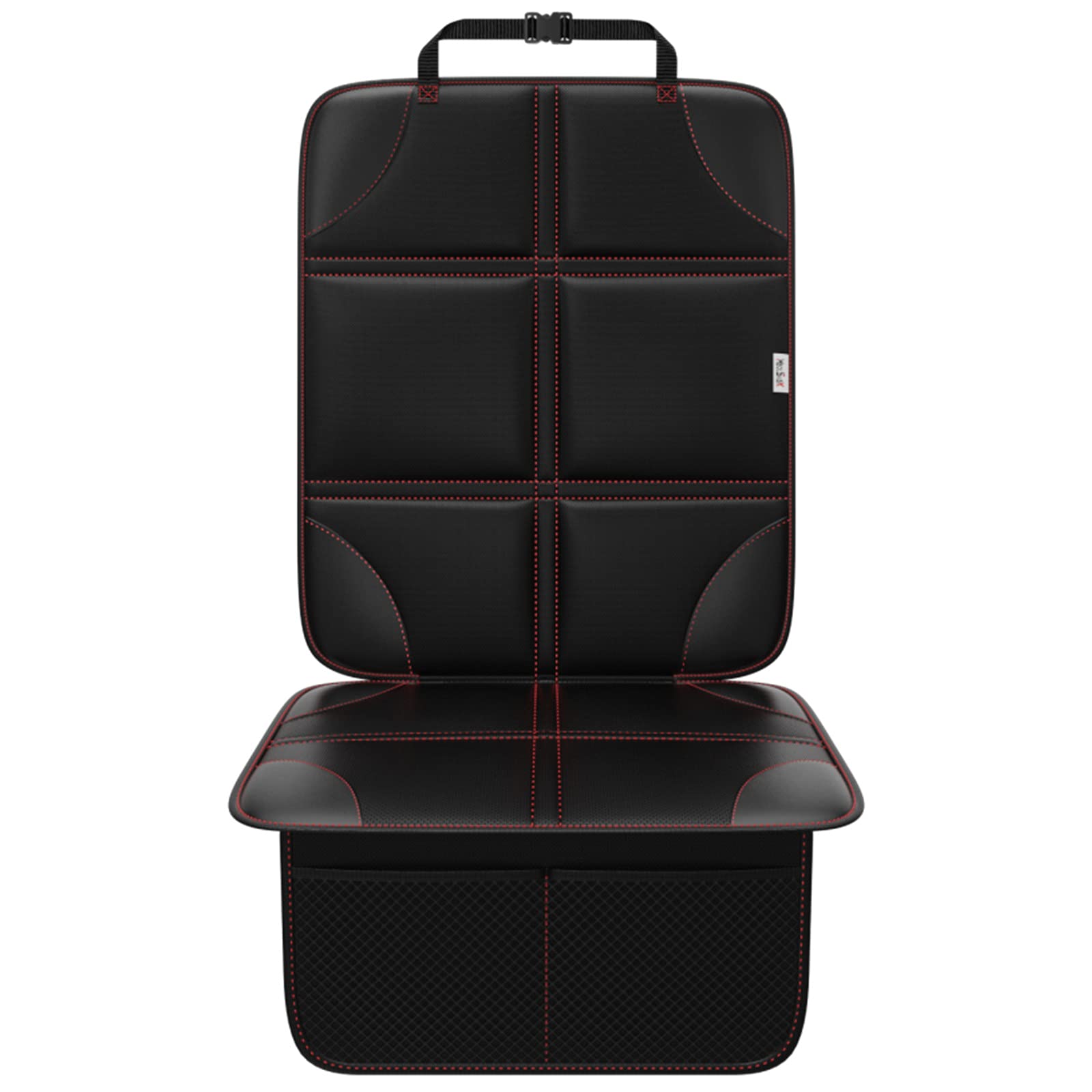 Meolsaek car seat protector with non-slip backing keeps seats stable during travel.