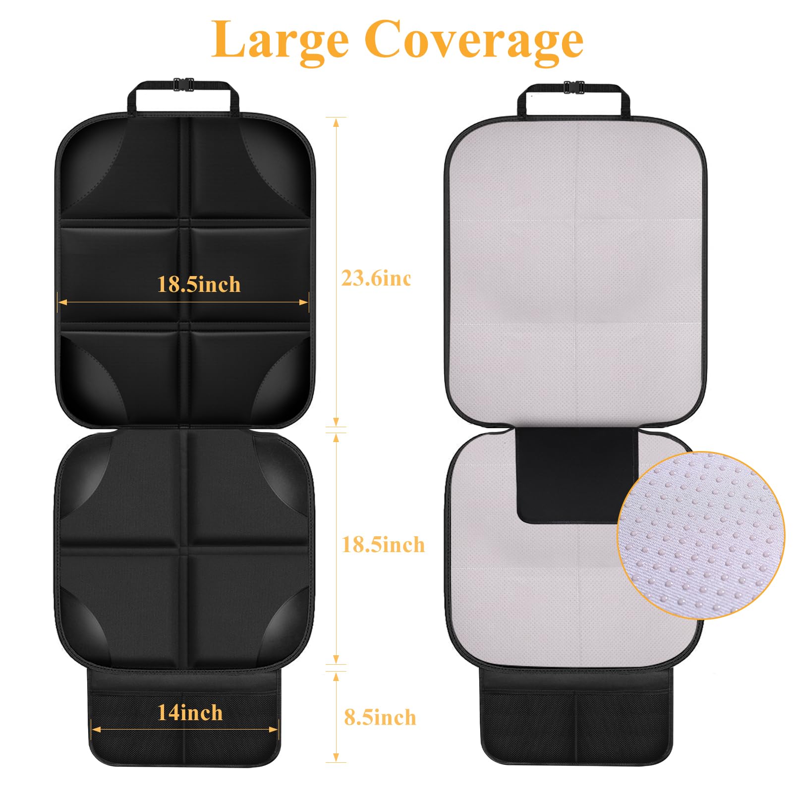Meolsaek car seat protector made with water-resistant fabric simplifies cleanup.