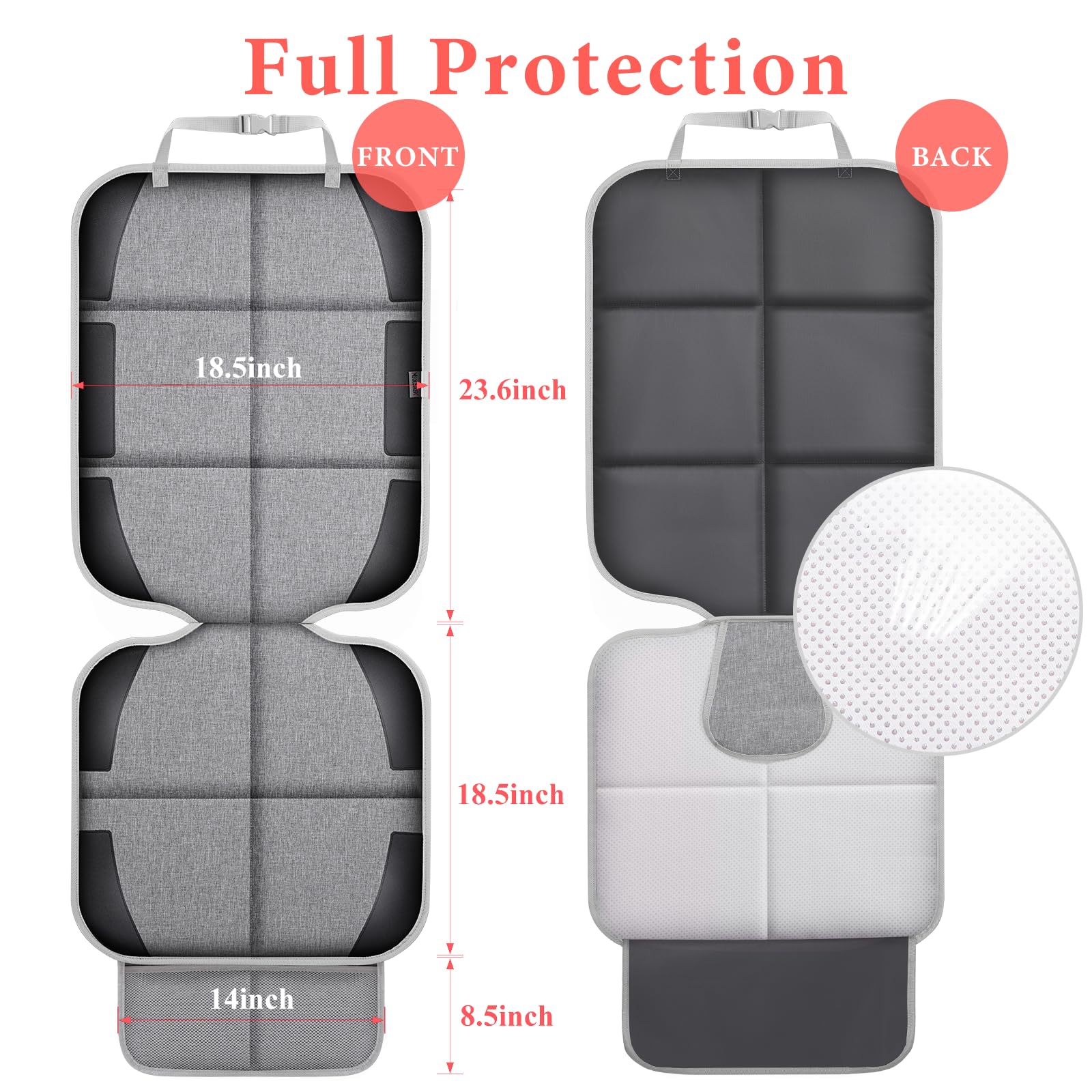 Thick 600D fabric Meolsaek seat cover guards against creases