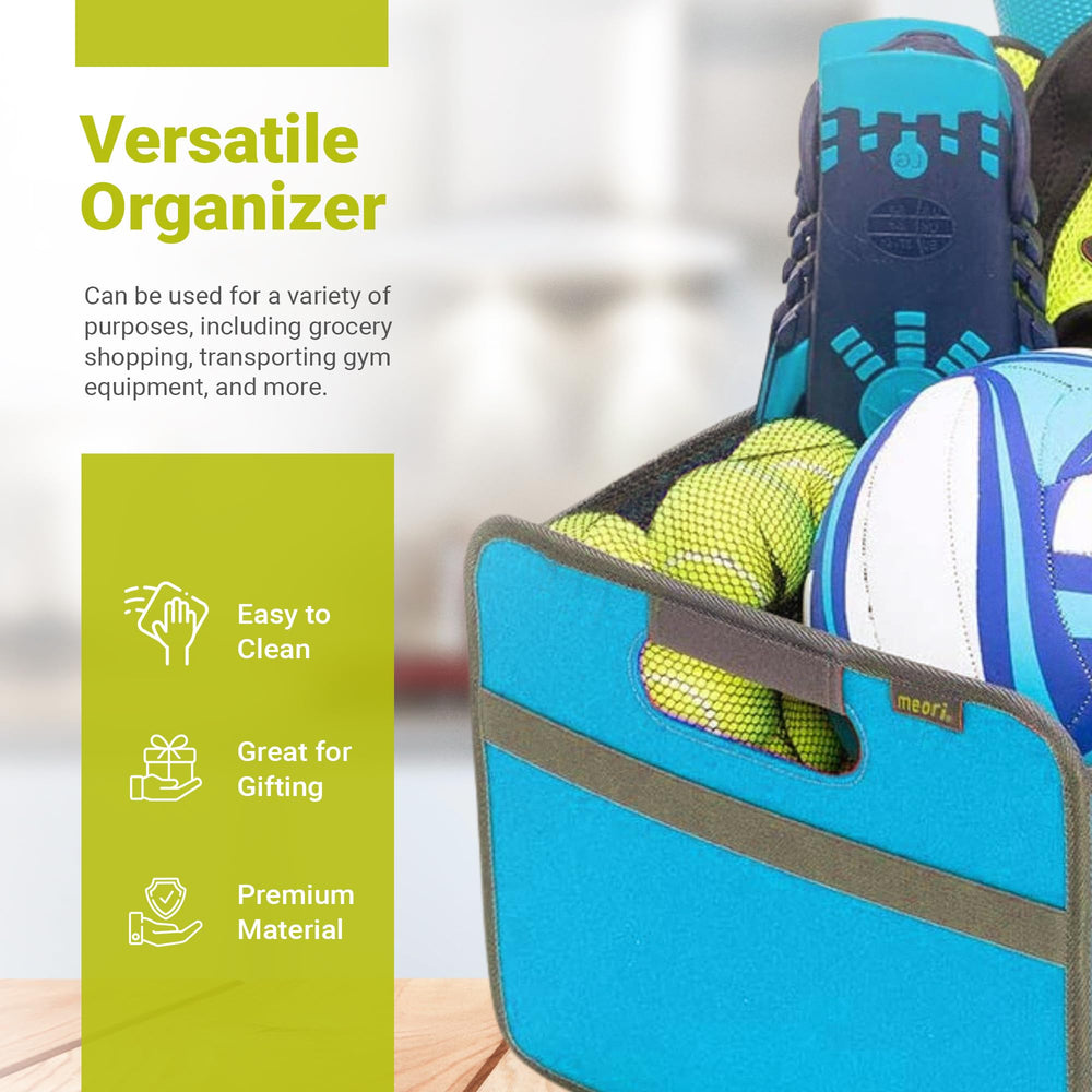 Meori collapsible cooler beside the organizer for cold storage.
