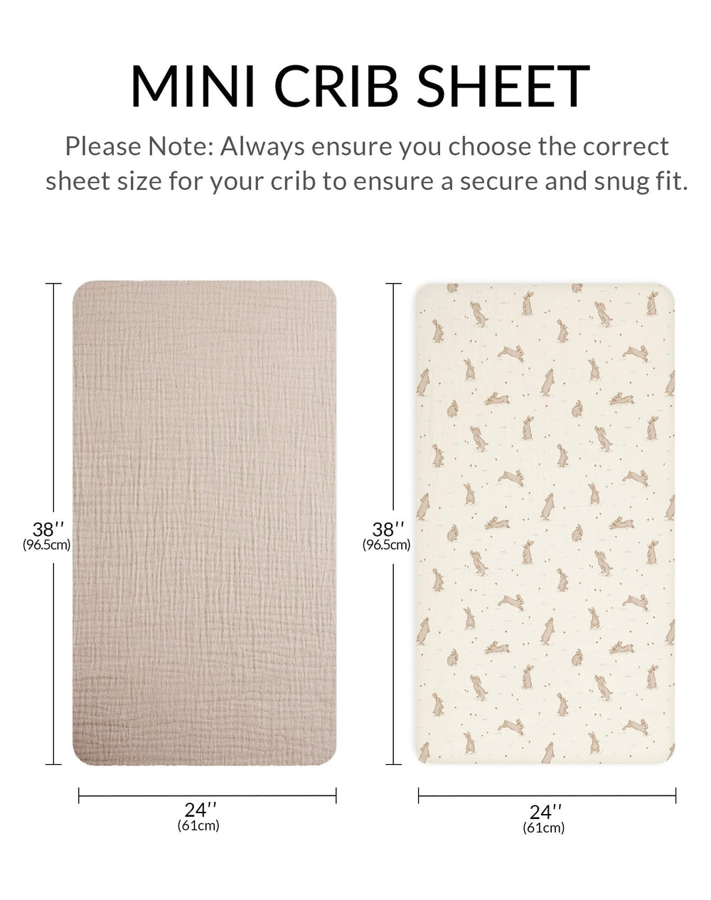 Meowcards 24x38 pack-play crib sheet fits mini cribs reliably