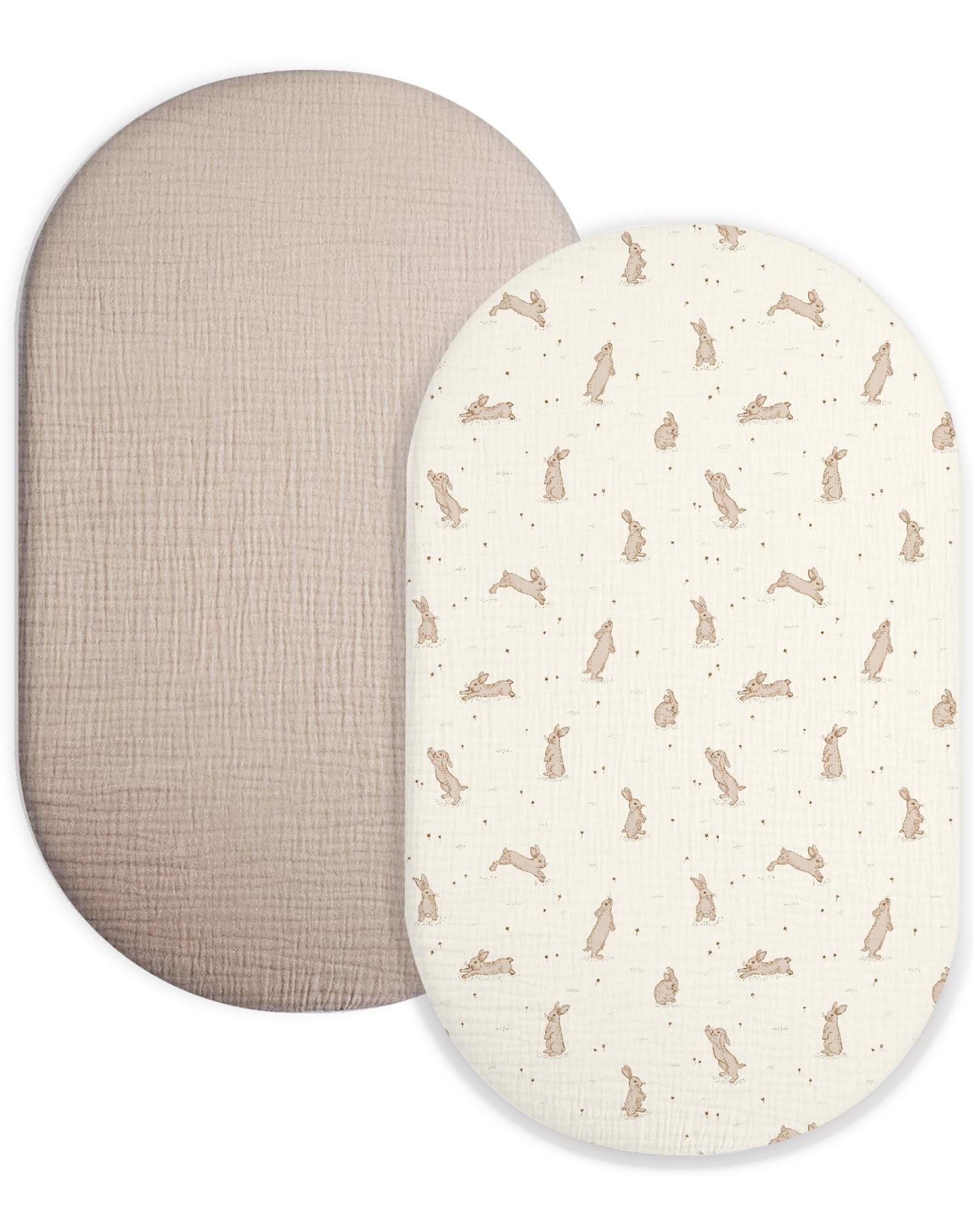 Meowcards bassinet sheet rectangle-fit offers a snug sleep surface.