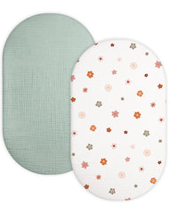 Meowcards bassinet sheet rectangle-fit offers snug, secure sleep surface.