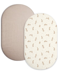 Meowcards bassinet sheet rectangle-fit offers a snug sleep surface.
