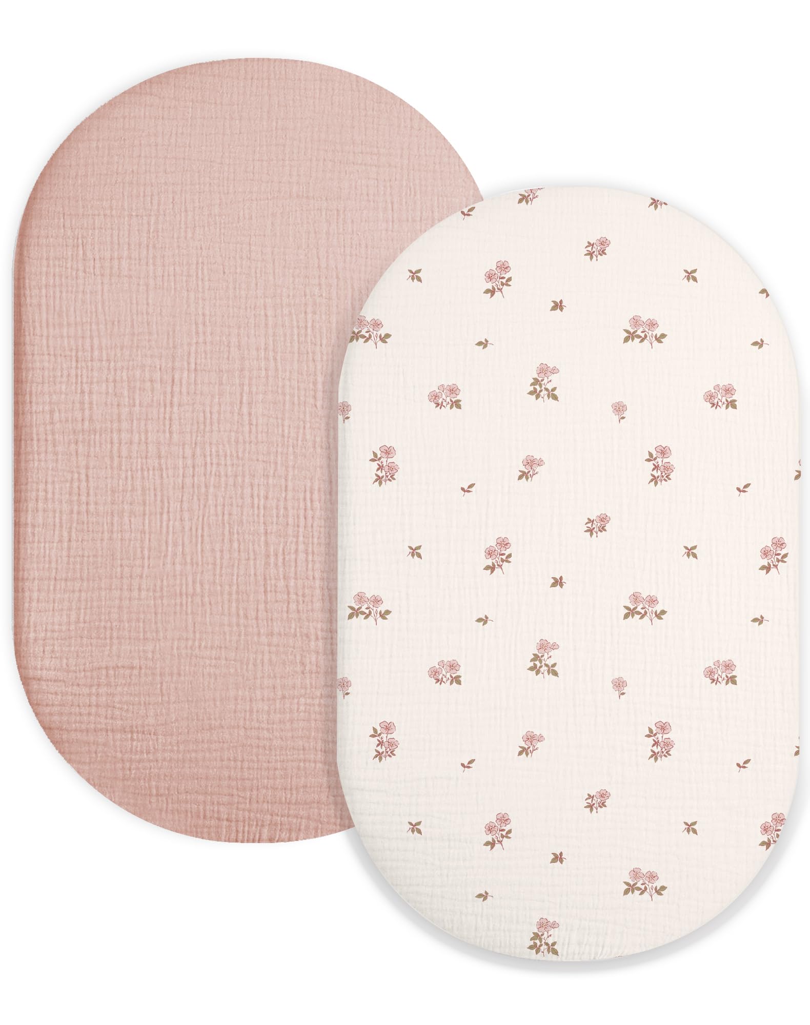 Meowcards bassinet sheet in soft muslin close-up, gentle on baby skin.