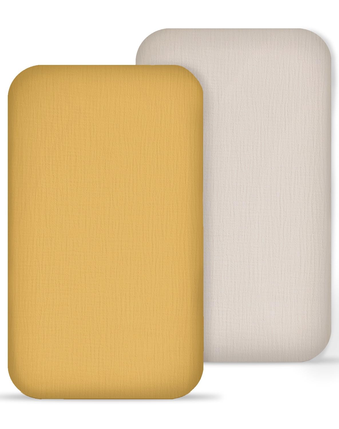 Meowcards muslin bedside bassinet sheet beige offers newborn comfort with breathable fabric.