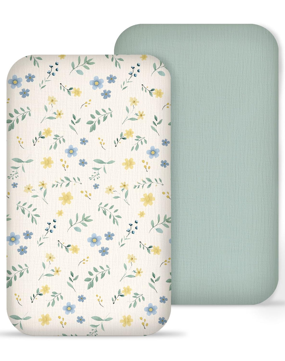Meowcards muslin bedside bassinet sheet with soft floral pattern for newborn comfort