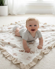 Meowcards muslin swaddle breathable four layer fabric for year round comfort.
