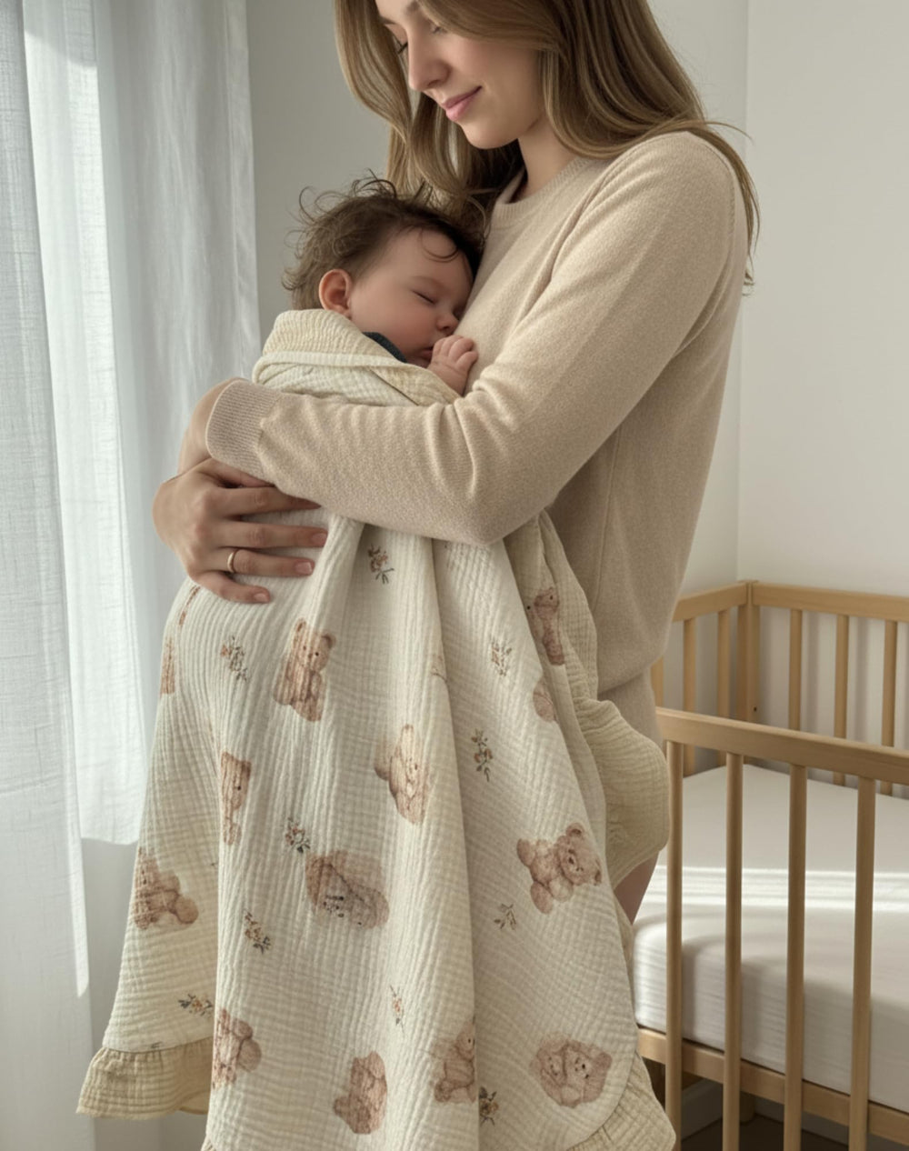 Meowcards muslin swaddle soft tummy time surface for play and rest.