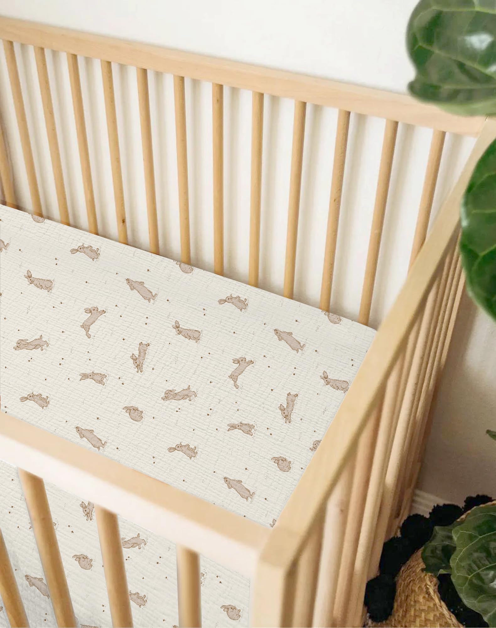 Meowcards soft muslin crib sheet, breathable and gentle touch