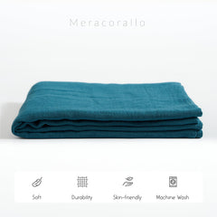 Meracorallo blanket measures 110 x 110 cm for versatile use.