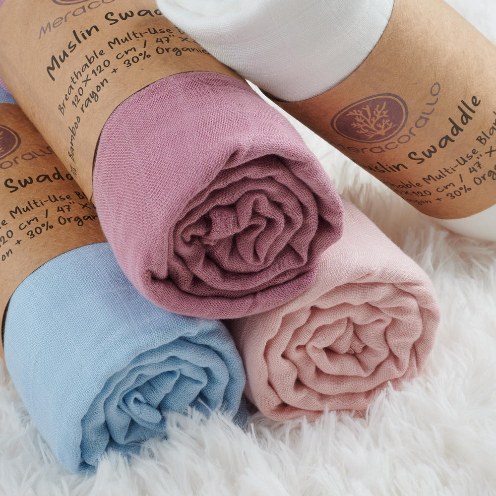 Meracorallo blanket doubles as burping cloth or change table cover.