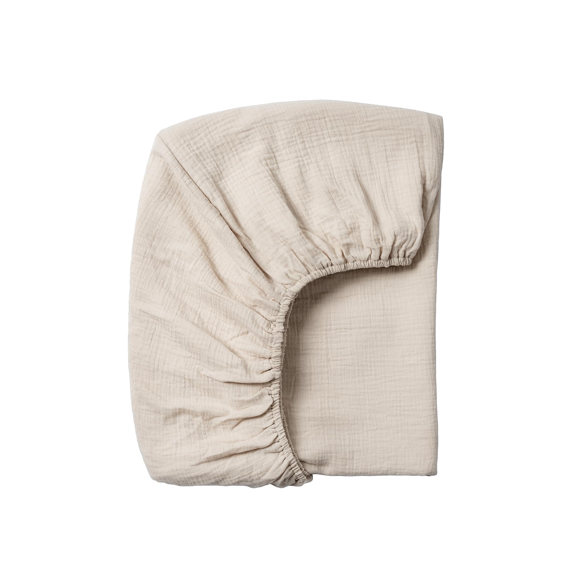 Meracorallo muslin crib sheet on a 28x52 mattress for breathable sleep surface.