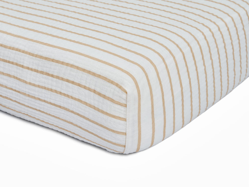 Meracorallo muslin crib sheet is machine washable for easy care
