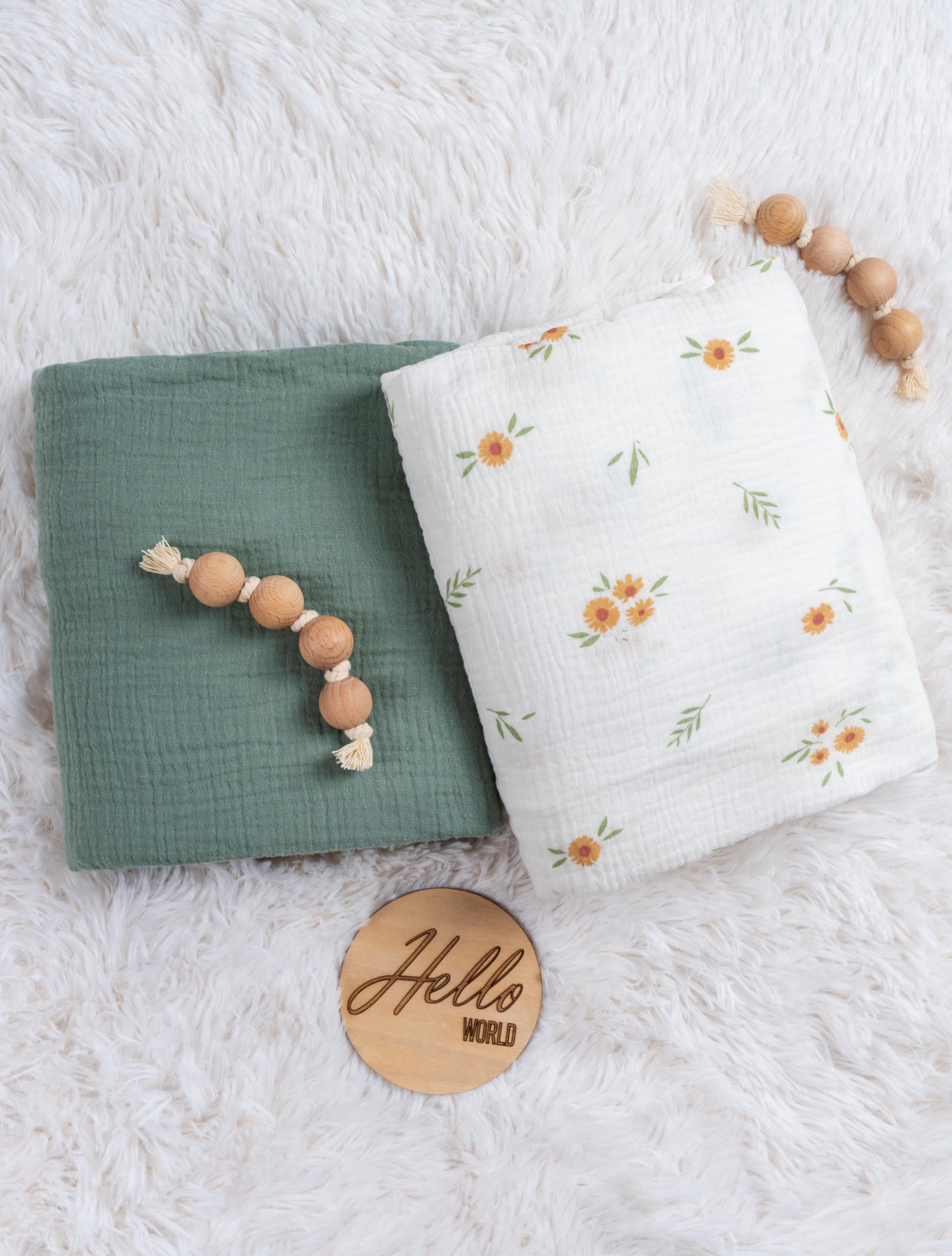 Meracorallo Roman Green crib sheet in a cozy nursery setup