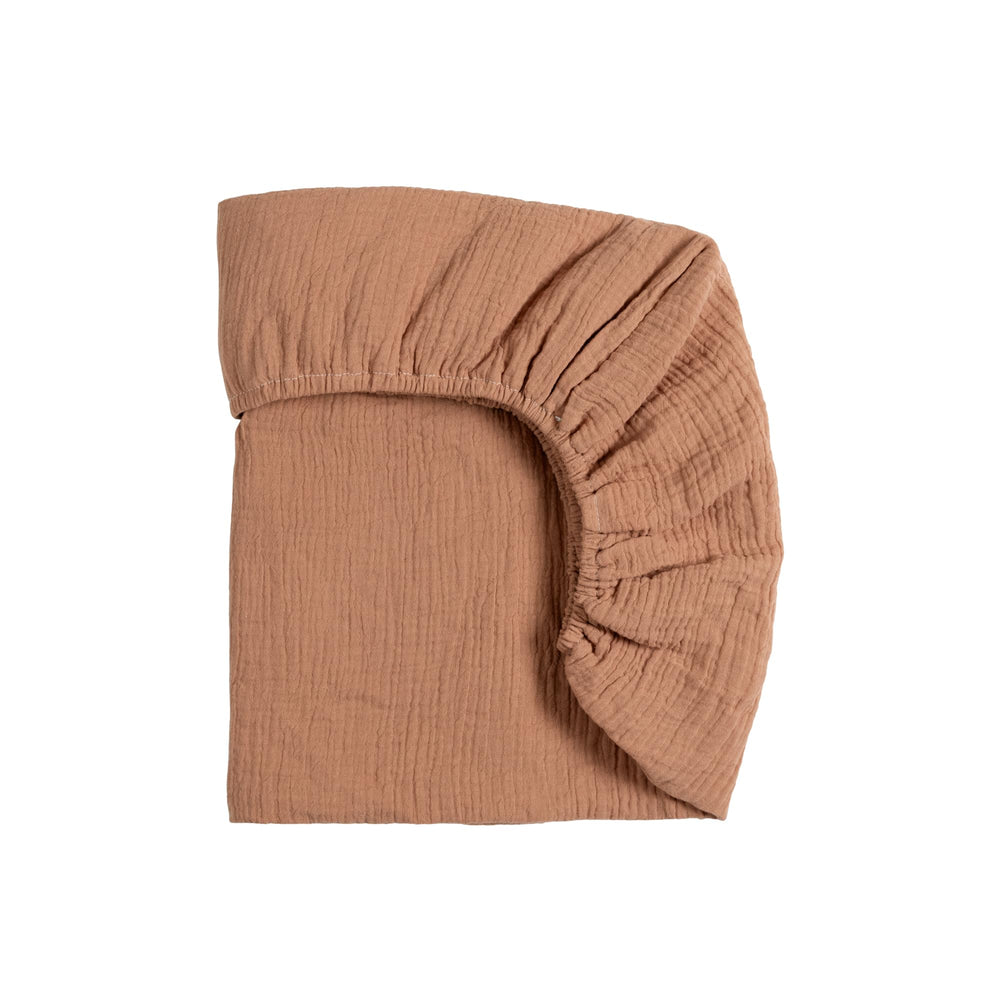 Meracorallo Muslin Mini Crib Sheet soft texture for gentle baby sleep.